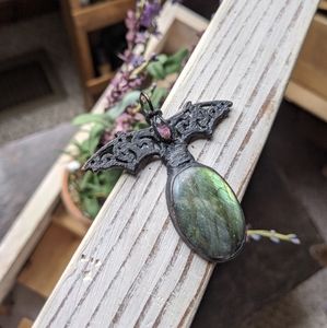 Labradorite and Amethyst Pendant